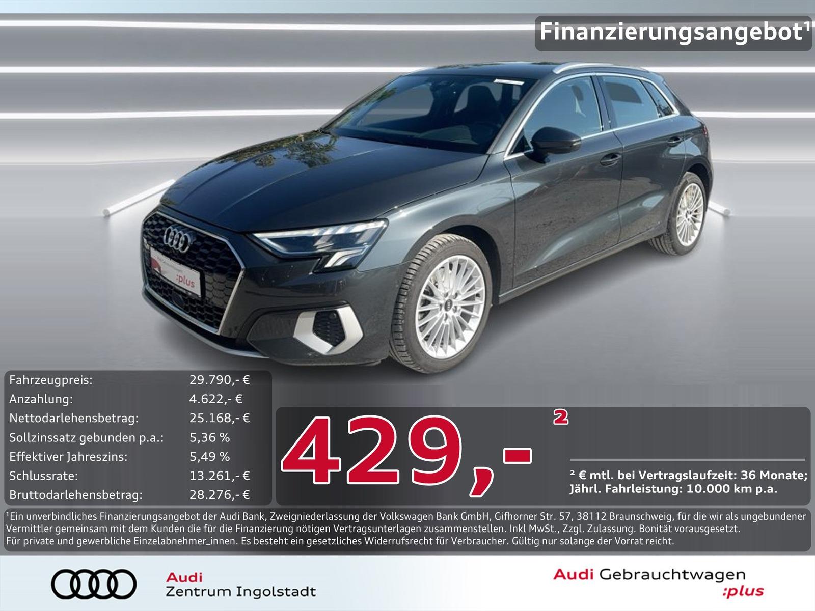 Audi A3 Sportback 40 TDI qu advanced LED AHK STHZG