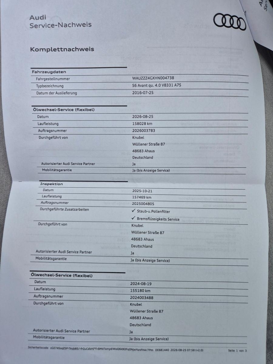 Audi S6 4.0 TFSI SoftClo Nachtsicht AHK B&O StdHz HuD