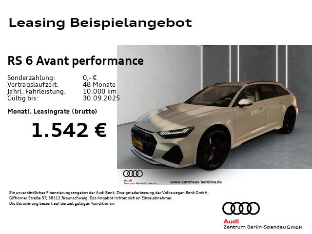 Vorschaubild: AUDI RS6 Avant performance *HD-MATRIX*StdHz*PANO*B&O* (Fahrzeug-Nr. AABF48)