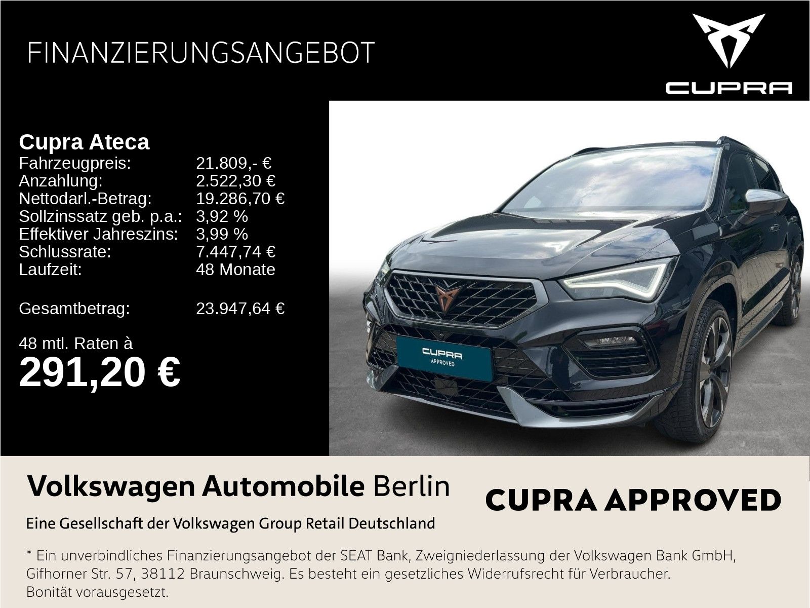 Cupra Ateca 2.0 TSI DSG 4Drive Navi LED SHZ ACC PDC foto 1