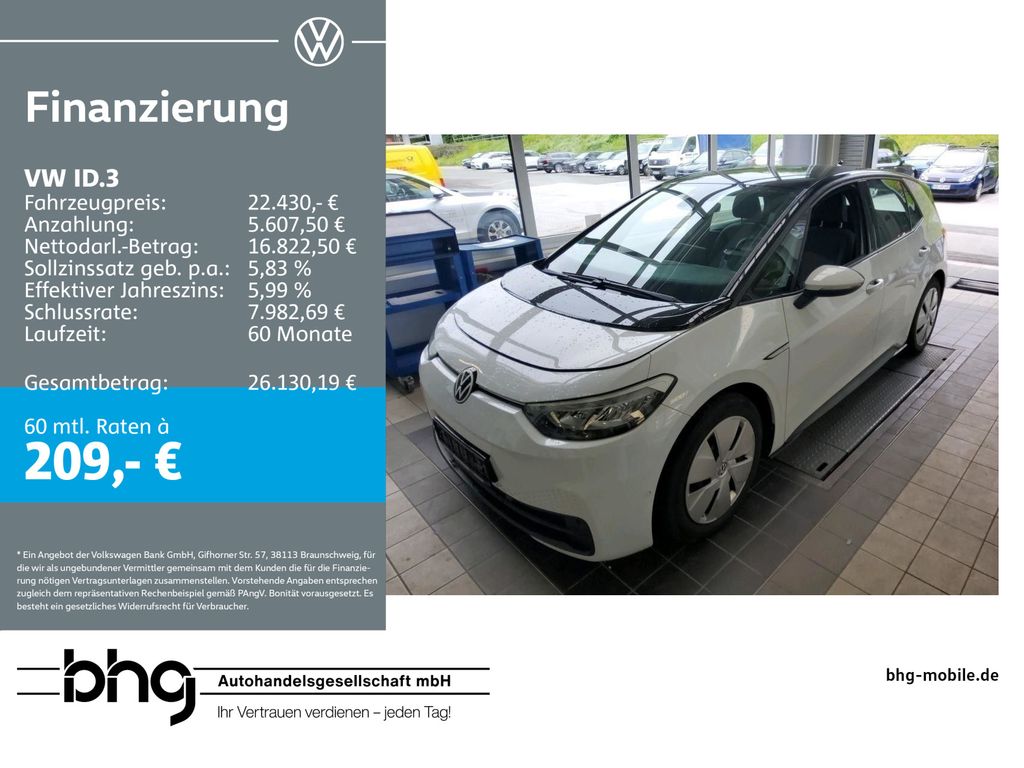 Abbildung Leasingangebot Volkswagen ID.3 Pure Performance