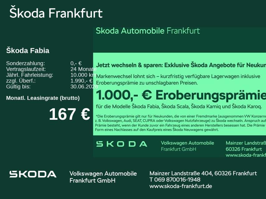Skoda Fabia Tour 1,0 TSI 70 kW 5-Gang-Schaltgetriebe z