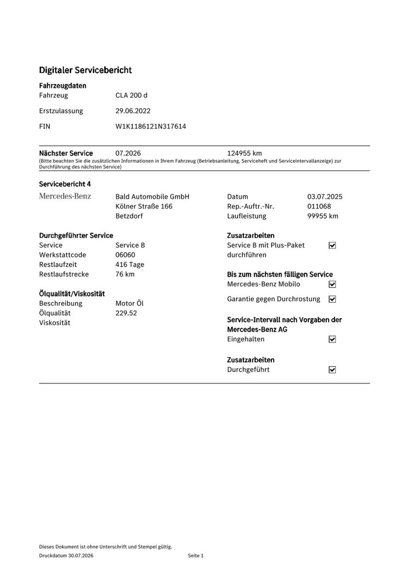Fahrzeugabbildung Mercedes-Benz CLA Shooting Brake CLA 200 d