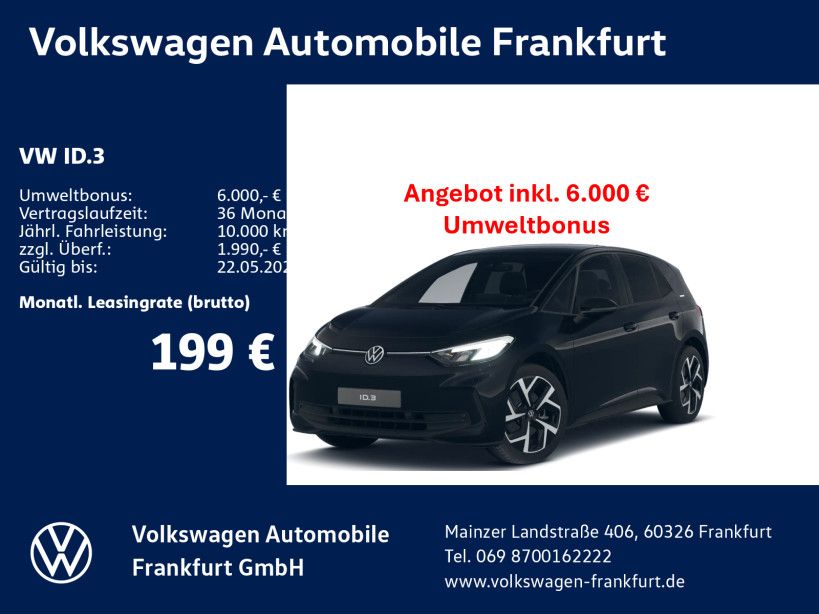Volkswagen ID.3 Pure 125 kW (170 PS) 52 kWh 1-Gang- Automat