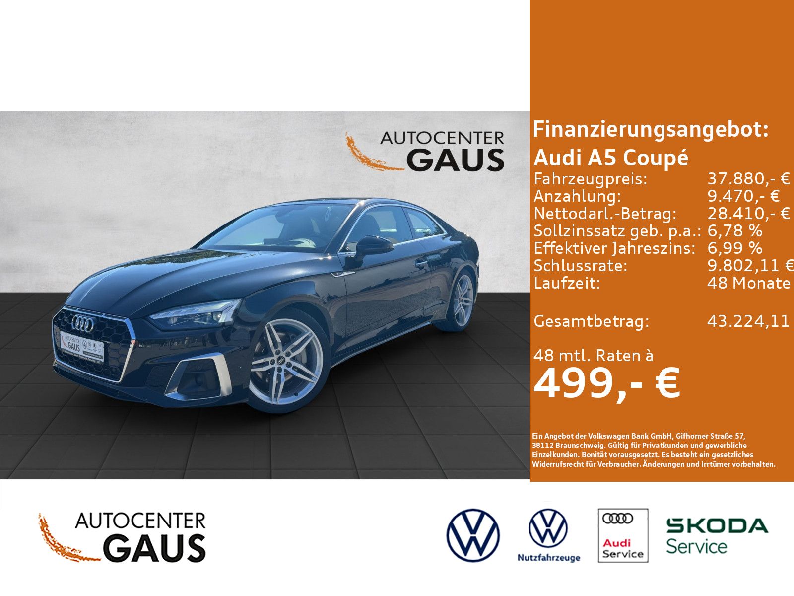 A5 Coupé 45 2.0 TSFI S line quattro Pano*Navi**K
