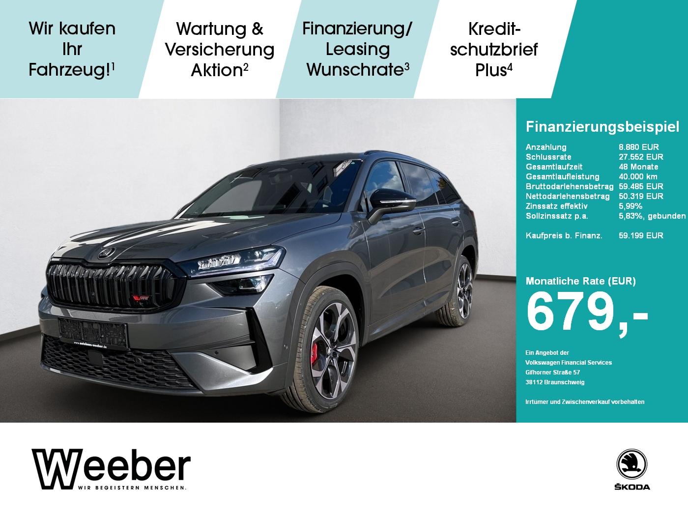 Skoda KODIAQ 2.0 TSI 4x4 DSG RS HeadUp AHK Navi LED