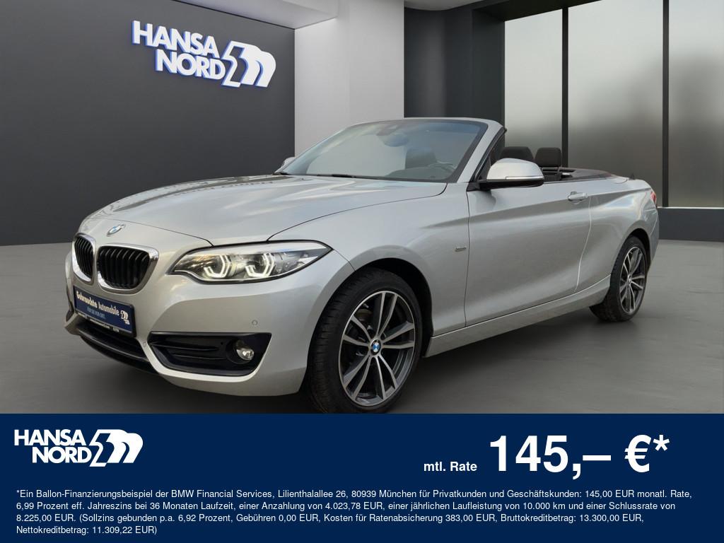 BMW 218d Cabrio SPORTLINE LED NAVI KAMERA 17" AHK