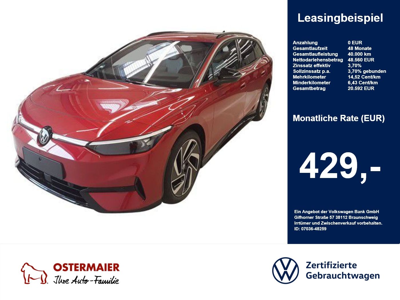 Volkswagen ID.7 Tourer PRO 286PS.MATRIX.NAVI.5JGARANTIE.AHK