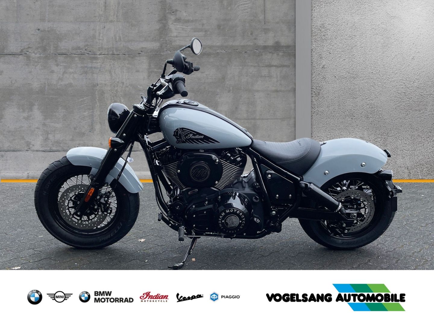 Fahrzeugabbildung Indian Chief Bobber Dark Horse, Navigation, seitl. Kenn