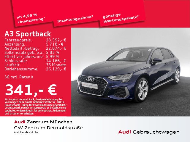 Audi A3 Sportback 40 TFSI e S tronic S line B&O/Virtu