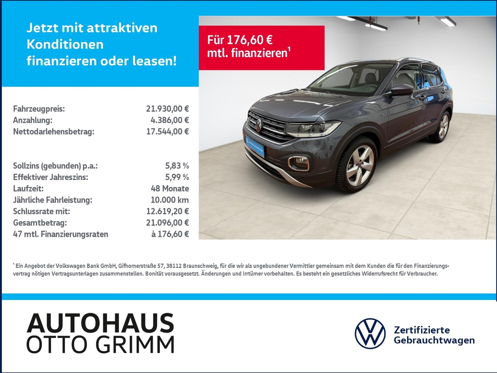 Volkswagen T-Cross 1.0 TSI Style DSG AHK Kamera LED