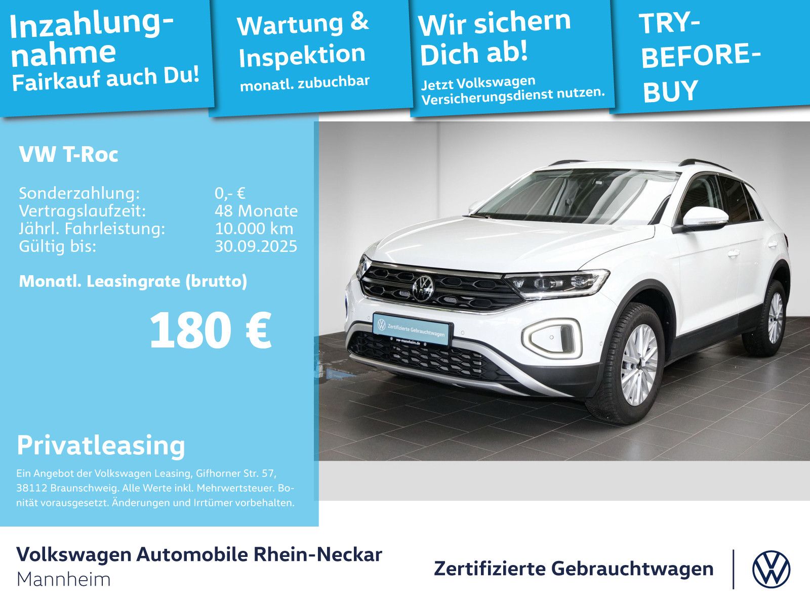 Volkswagen T-Roc 1.0 TSI Life Navi PDC LED uvm