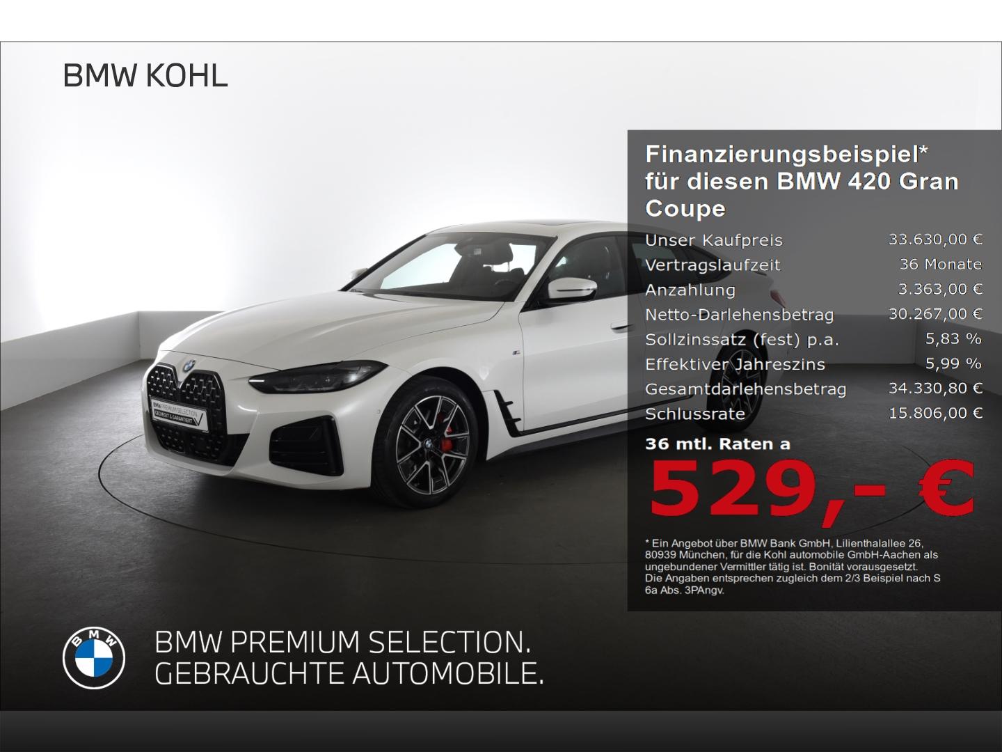 BMW 420 Gran Coupe i M Sport Pro Sitzheizung HiFi-La