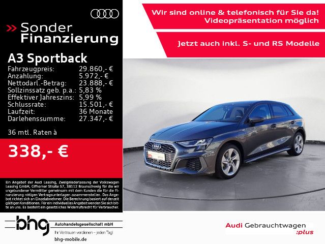 Audi A3 Sportback 40TFSI e S tronic S line e-tron Nav