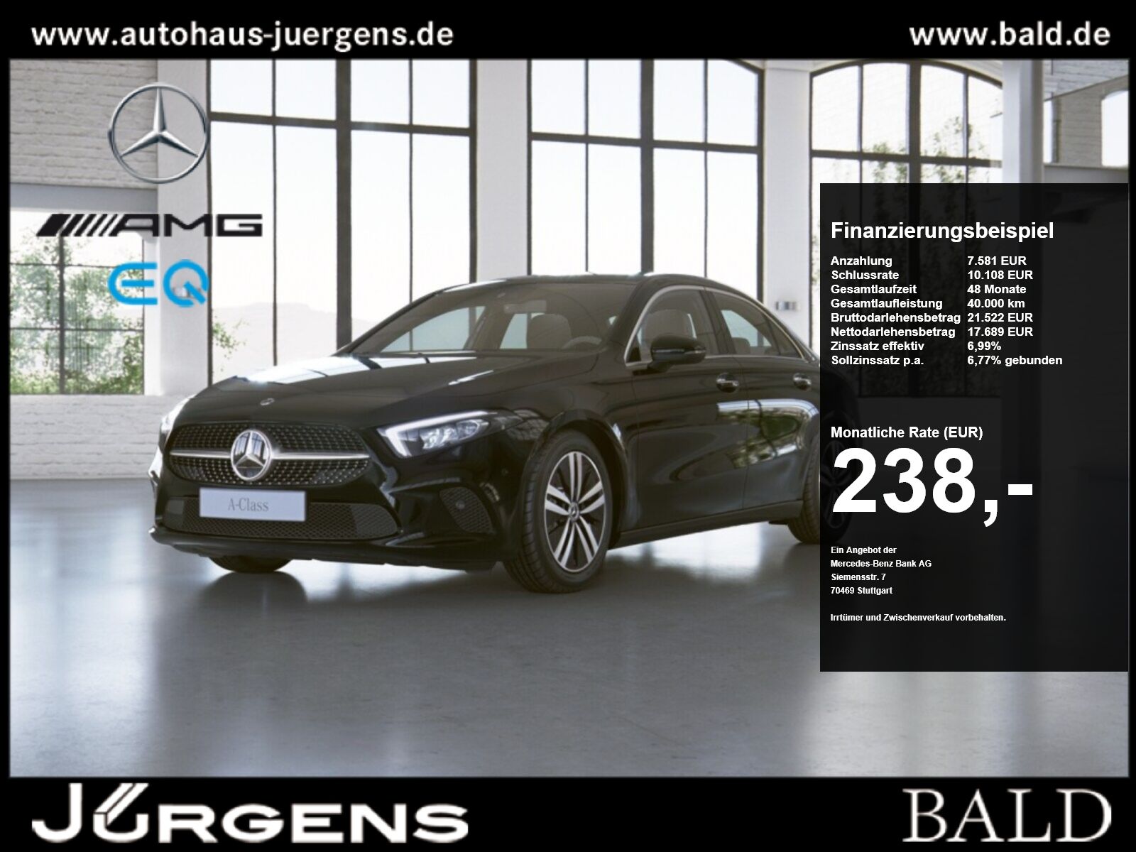 Mercedes-Benz A 200 d Limousine Progressive+Ambiente+Carbon