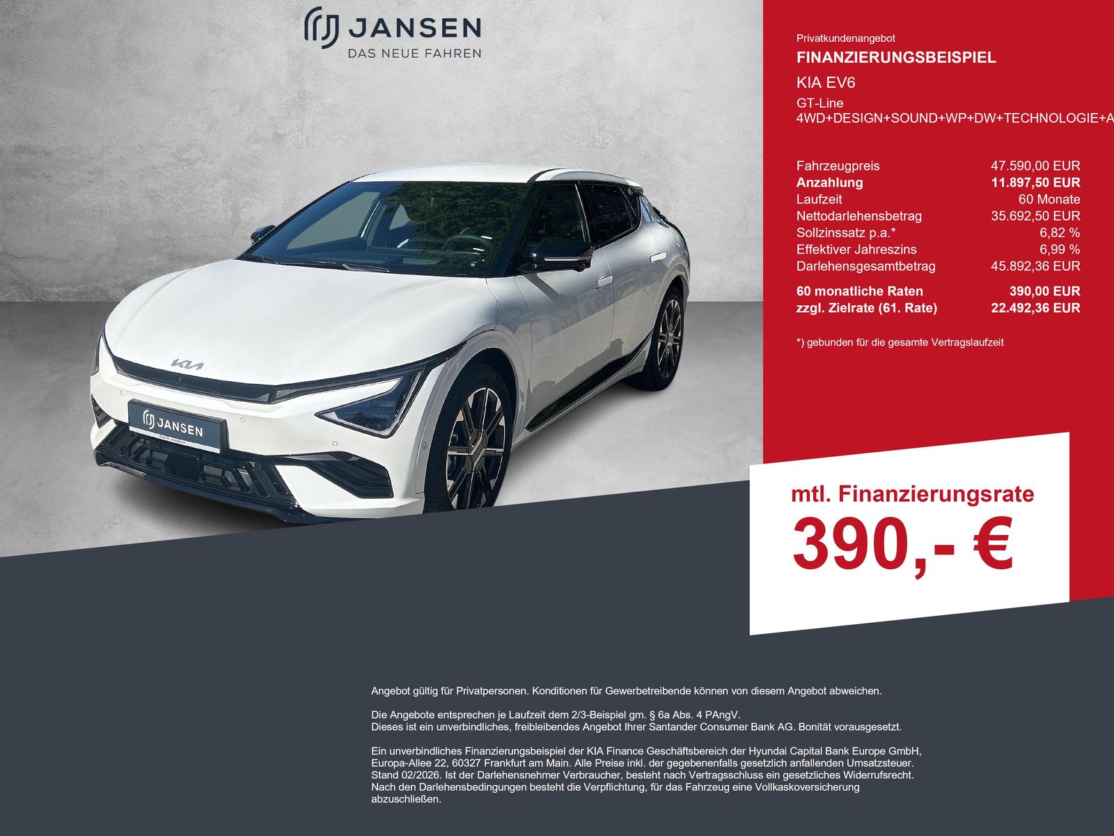 Kia EV6 GT-Line 4WD+DESIGN+SOUND+WP+DW+TECHNOLOGIE+A