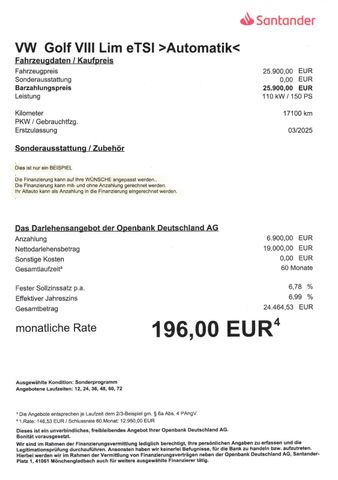Fahrzeugabbildung Volkswagen Golf VIII 1.5 eTSI Goal >AUT/KAM/NAVI/LED<