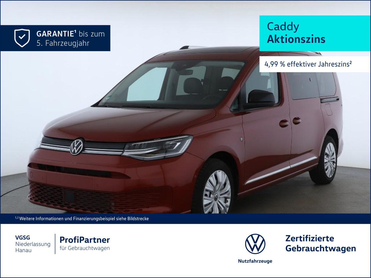 Volkswagen Caddy Maxi Style Pano Navi LED AGR Climatronic
