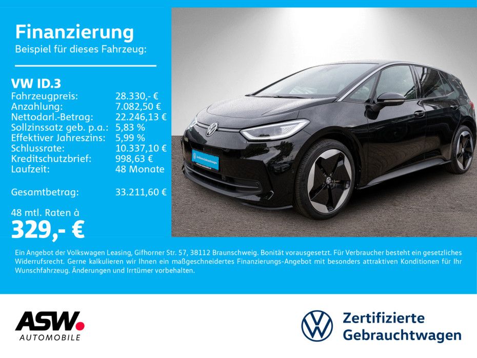 Volkswagen ID.3 Pro electric LED Navi PANO HUD RFK ACC SHZ
