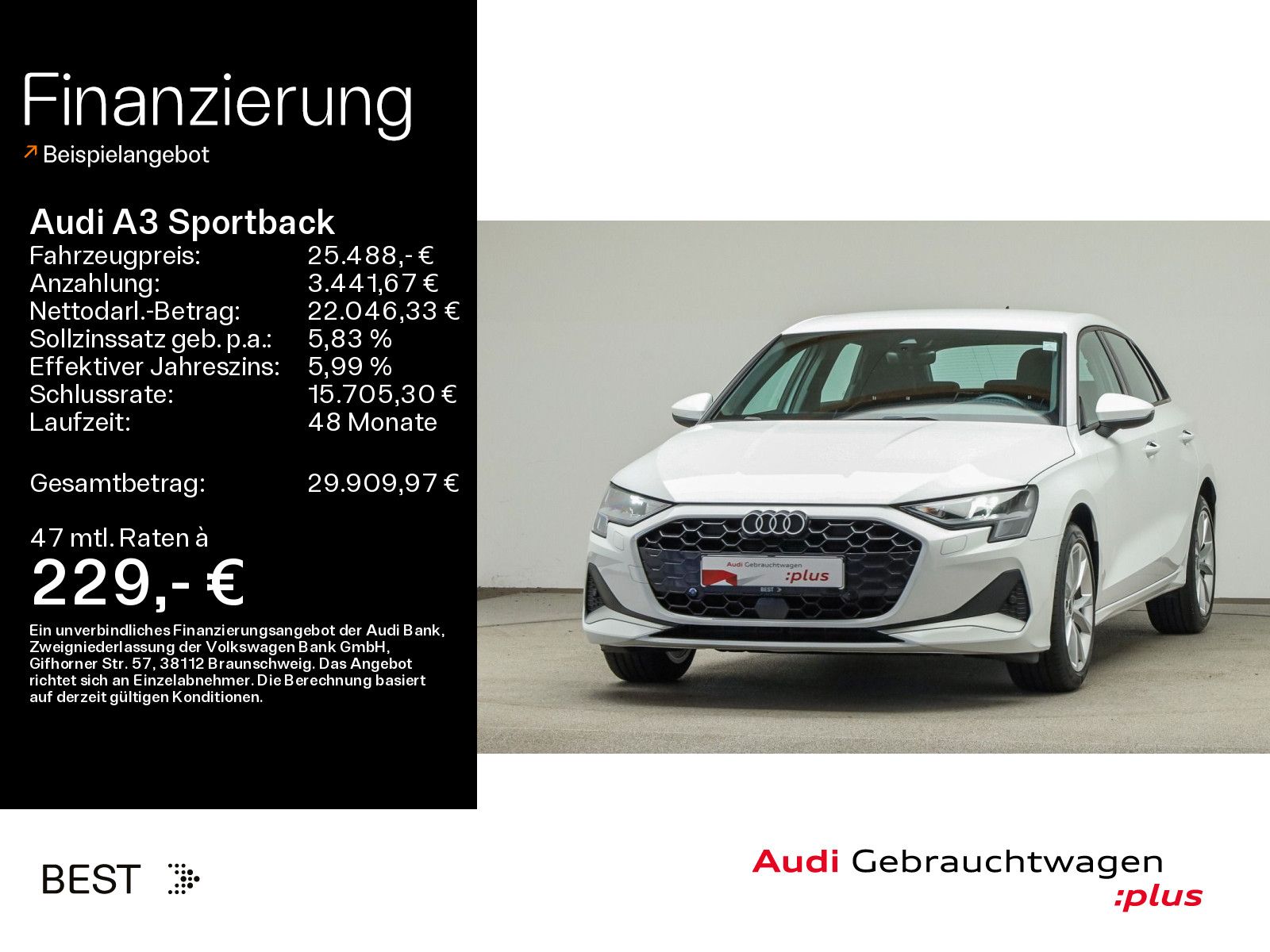 Audi A3 Sportback advanced 30 TFSI Navi, Klima Plus