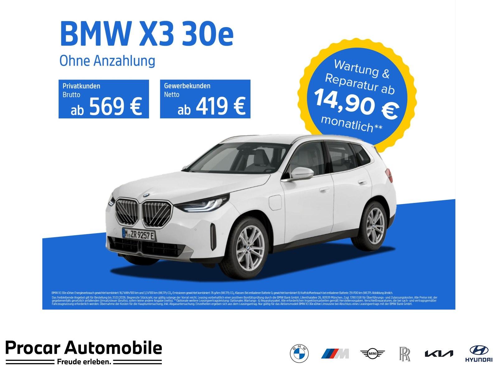 BMW X3 30e xDrive RFK SHZ PDC V+H DAB LED