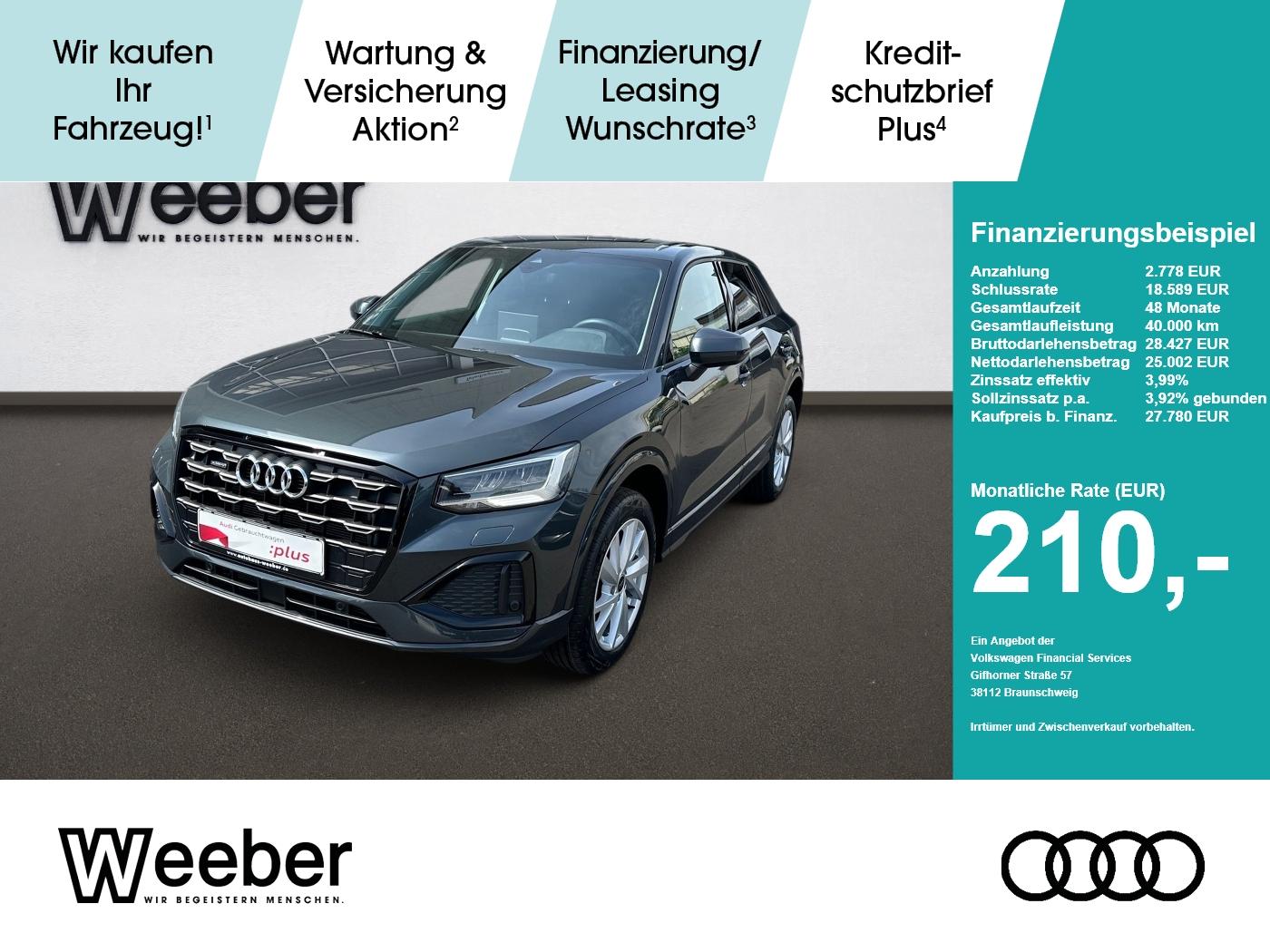 Audi Q2 advanced NAVI*LED*RFK*17LM*LEDER*GRA*5J GAR