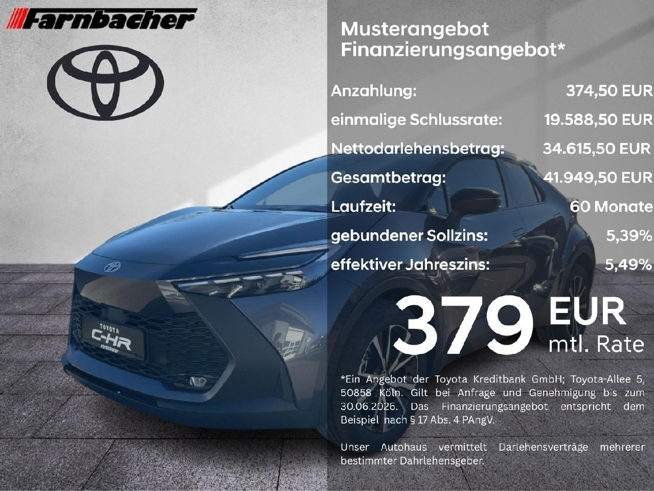 Fahrzeugabbildung Toyota C-HR Plug in Hybrid 2,0Teamplayer Technik-Paket*