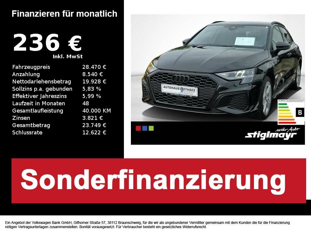 Audi A3 Sportback S-line 40 TFSIe S-tronic INT-S-LINE