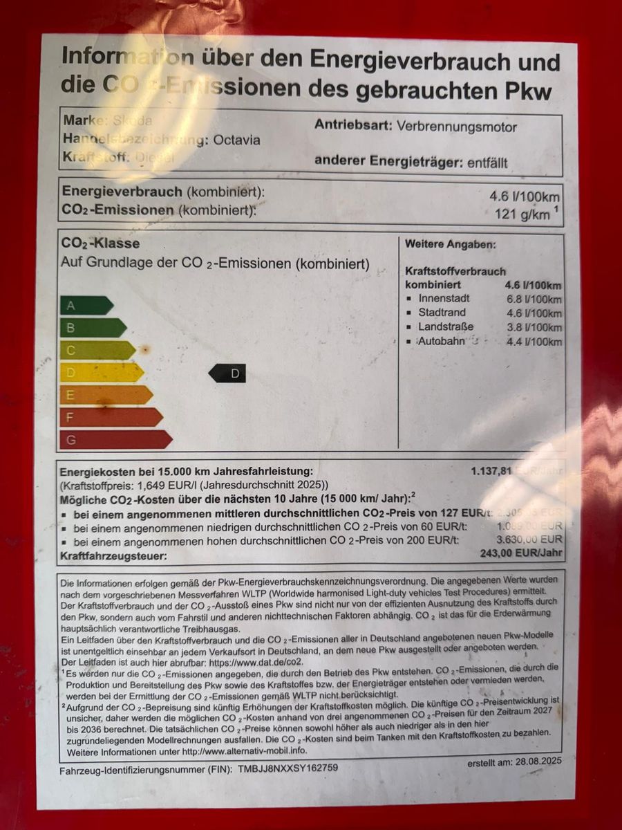 Fahrzeugabbildung SKODA Octavia Combi 2.0 TDI 110 kW Selection / AHK/LED