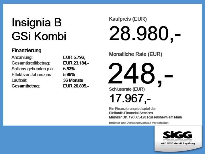 Opel Insignia B GSi Kombi **VOLLAUSSTATTUNG 230 PS**