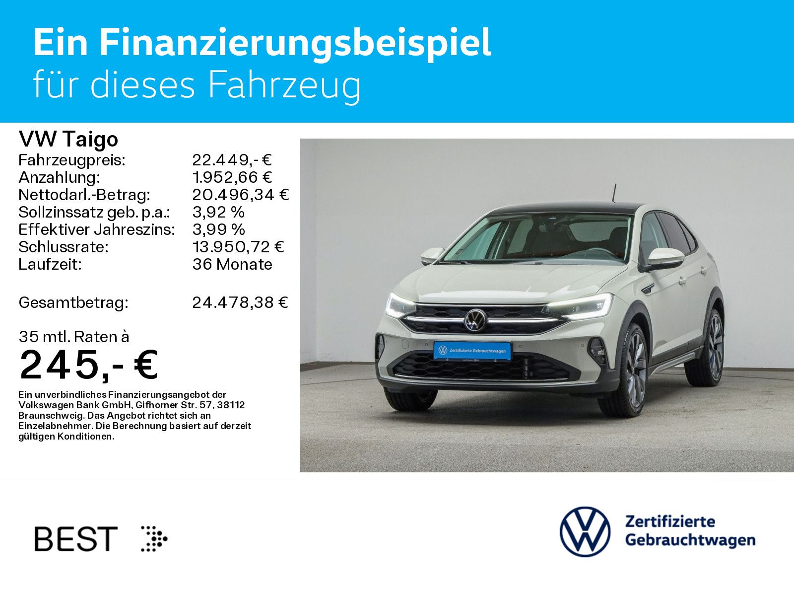 Volkswagen Taigo 1.5 TSI DSG STYLE*IQ.LIGHT*AHK*PANO*KAMERA imagem 2
