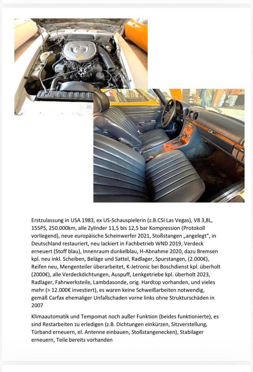 Mercedes-Benz SL 380 Cabrio Automatik HU Neu Klima