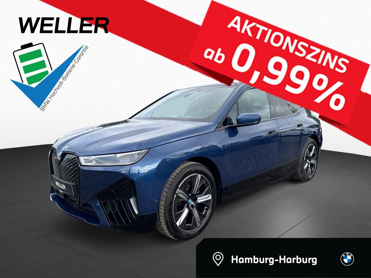 BMW iX xDr 40 Sport SkyL,AHK,Laser,Leas.o.Anz.479,-