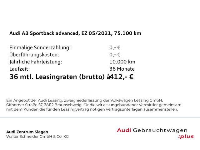 Audi A3 Sportback 40 TFSI e advanced LED SHZ PDC