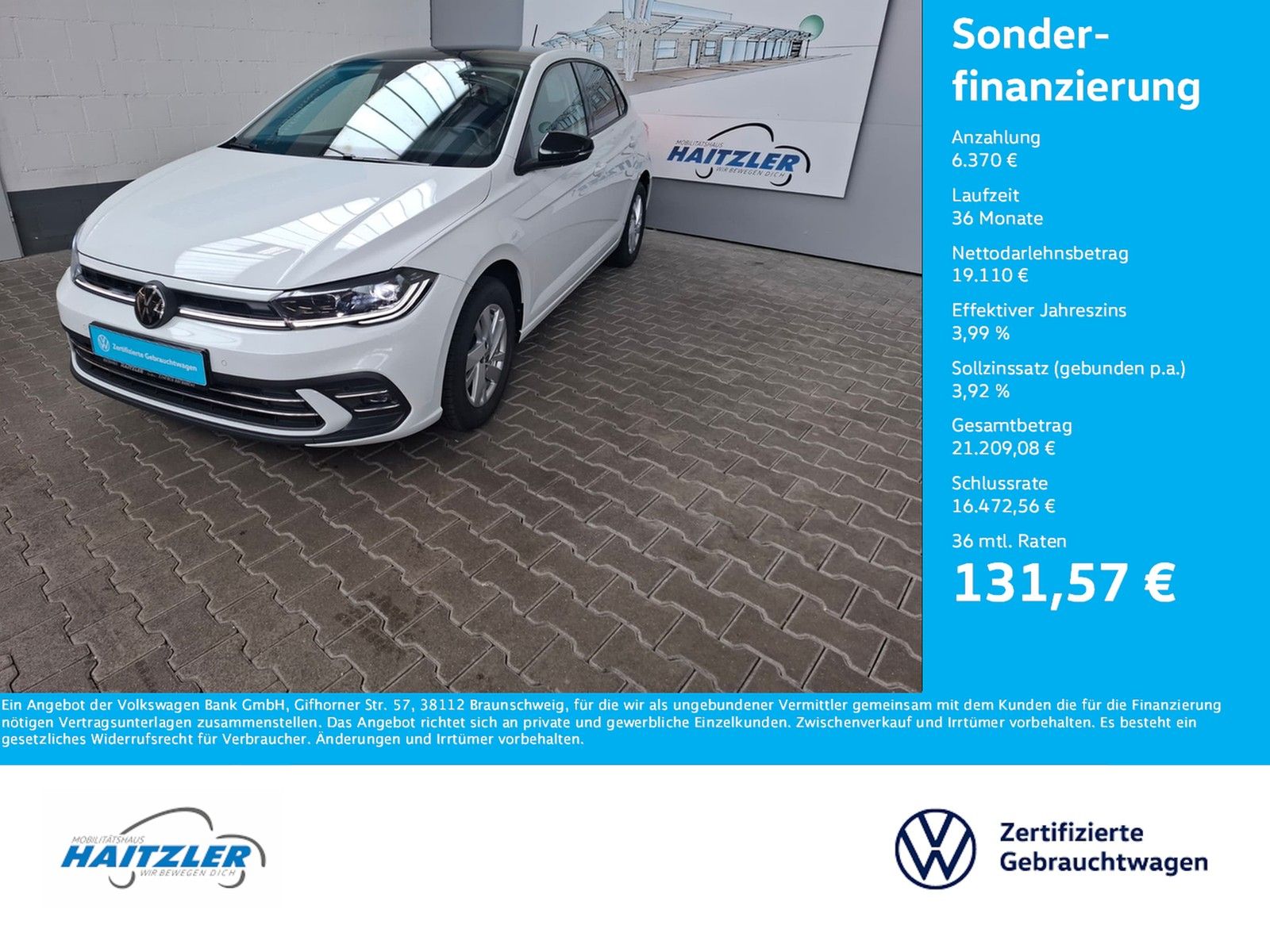 Fahrzeugabbildung Volkswagen Polo VI Style 1.0 TSI DSG +IQ Light +ACC +Kamera