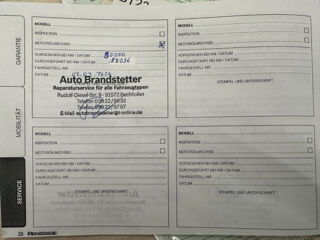 MYAUTOCENTER – Gebraucht- und Jahreswagen mit Werkstattservice in Pfaffenhofen Jeep Renegade Limited 4WD *2. Hand*Klima*Kamera*Navi*