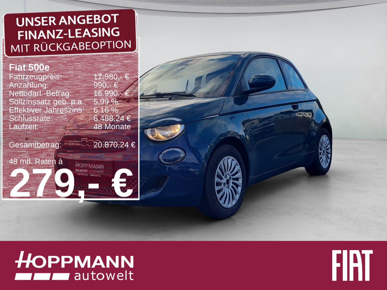 Fiat 500e RENT *SHZ*PDC*KAMERA*TEMPOMAT*