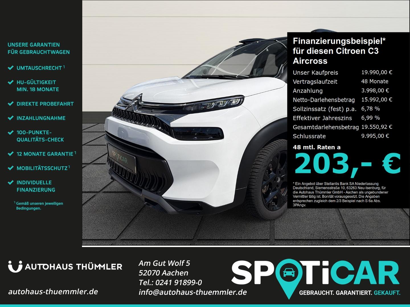 Citroën C3 Aircross Max Navi Apple CarPlay Android Auto 