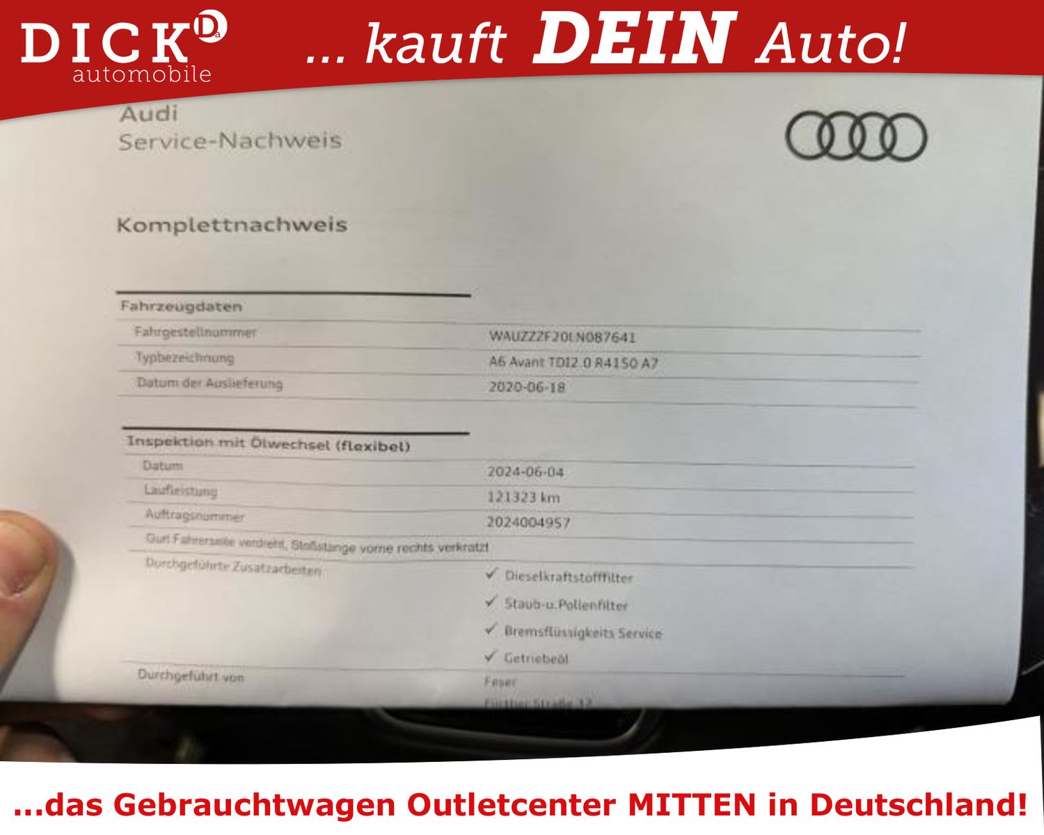 Fahrzeugabbildung Audi A6 Av. 40d S-Tr LED/NAVI+/ACC/SHZ/360°/AHK/8Fa