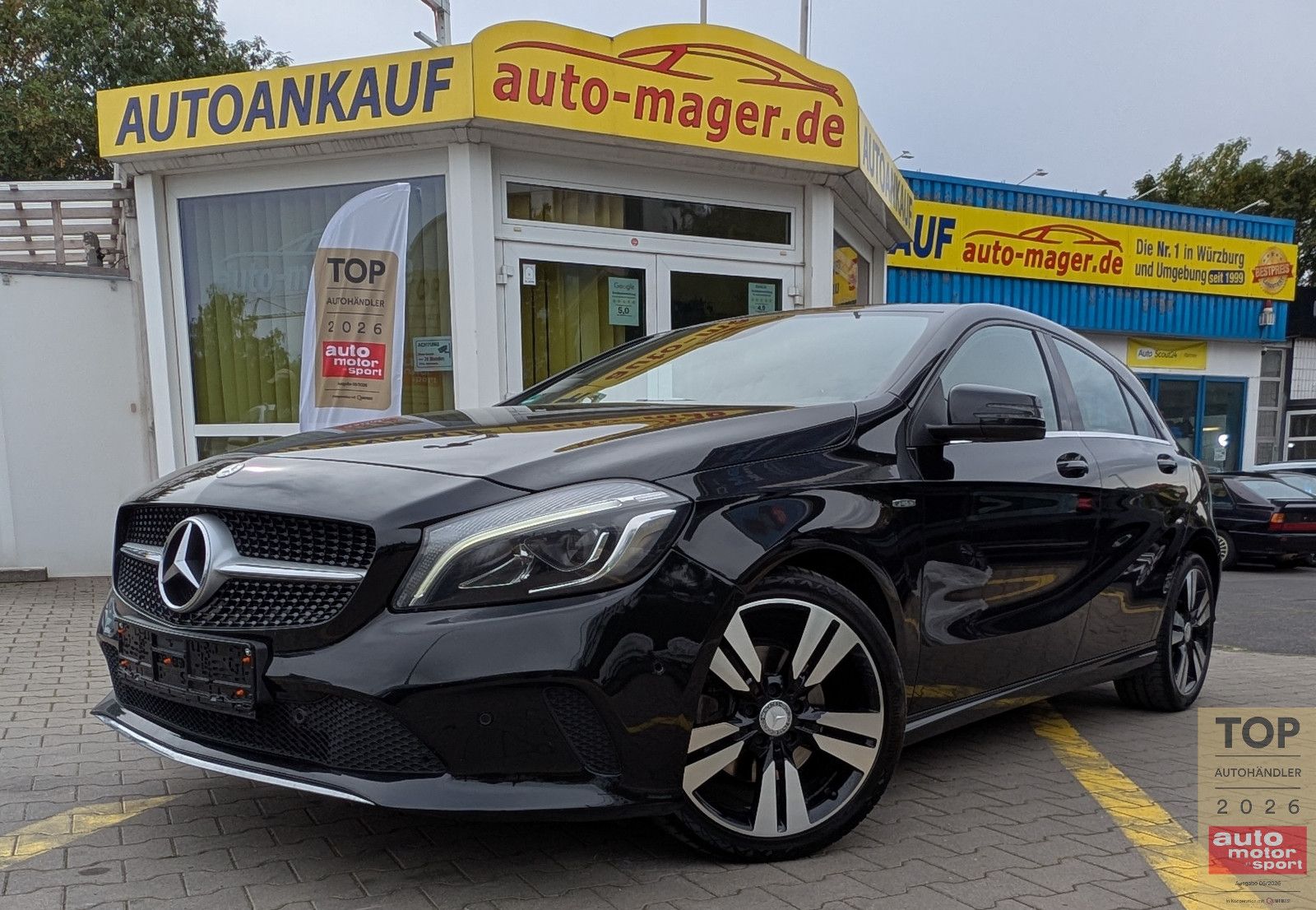 Mercedes A 180 2017, 1.6 benzīns, Automāts, Sedans, Melns — Latvijā