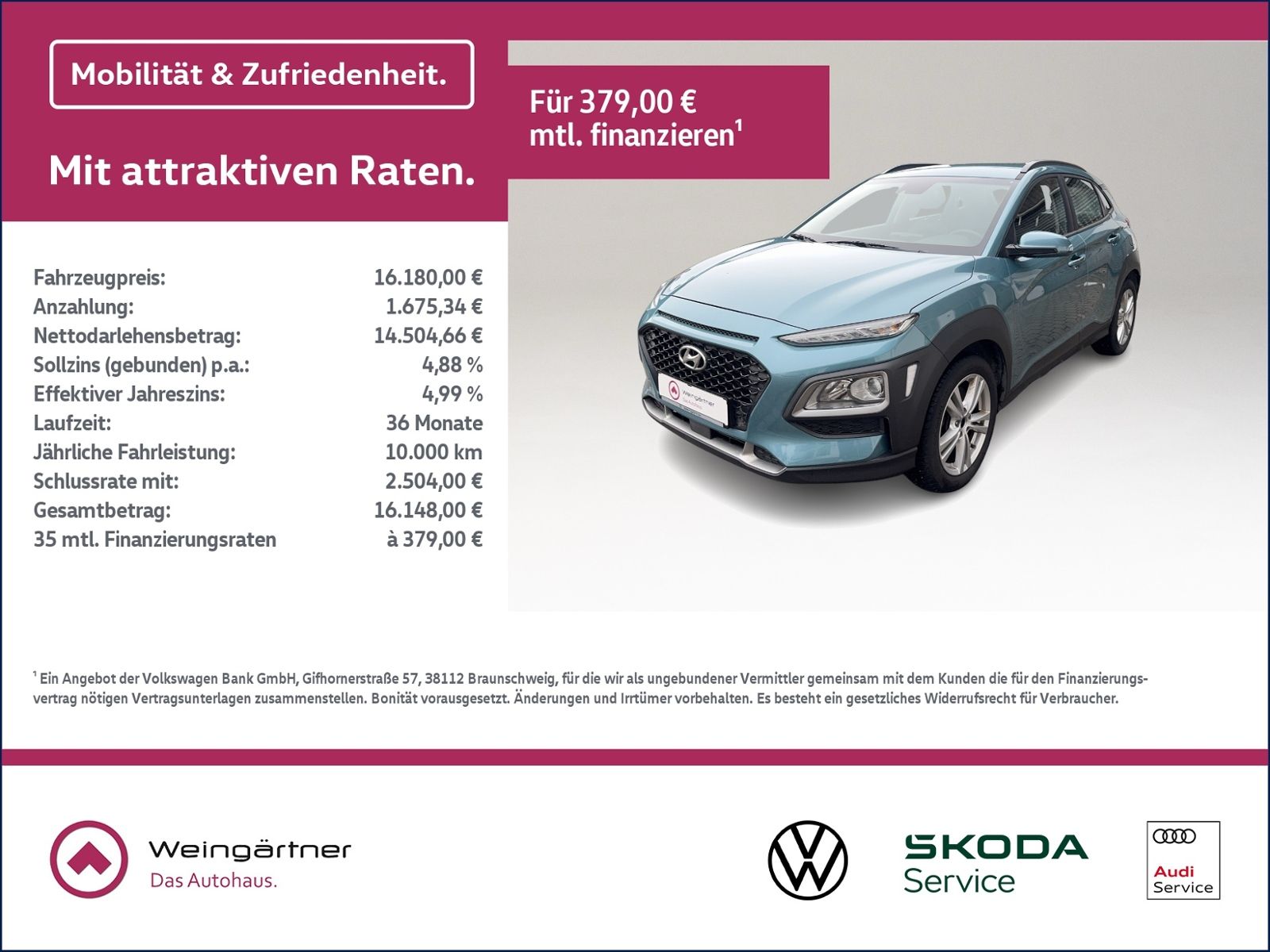 Kona 1.6 T-GDI Trend 2WD, Navi Paket, Sicherheit