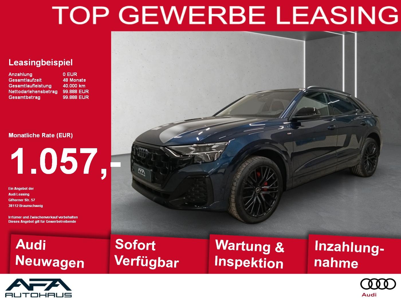 Audi Q8 SUV Sline business *Sthz*AHK*B&O*Laser*HuD*