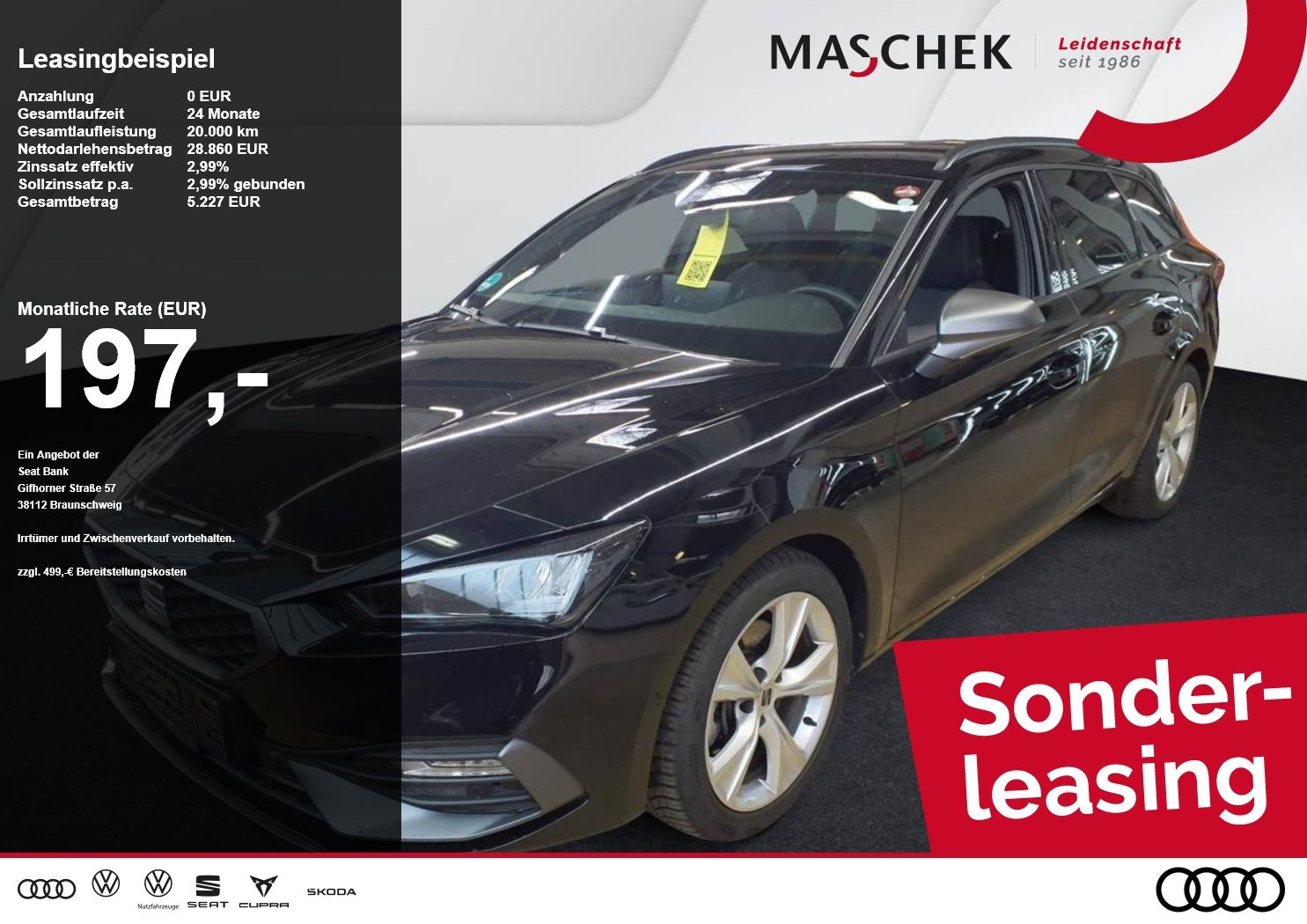 Seat Leon ST FR 2.0 TDI DSG Sonderleasing AHK Navi Re
