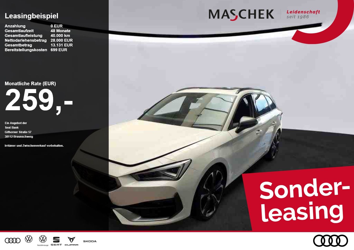 Cupra Leon Sportstourer VZ 2.0 TSI Sonderleasing! Pano
