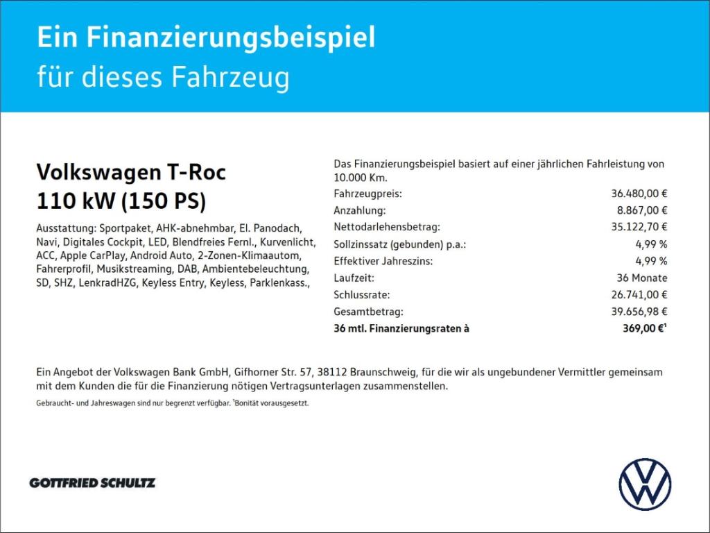 Volkswagen T-Roc R-Line 1.5 TSI DSG AHK PANO MATRIX KAMERA