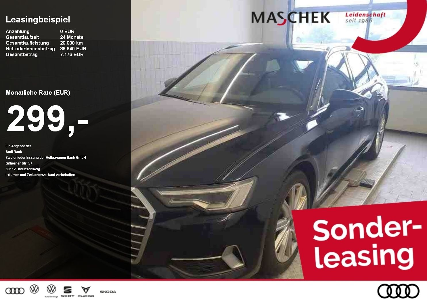 Audi A6 Avant Sport 45 TFSI quat Sonderleasing ohne z