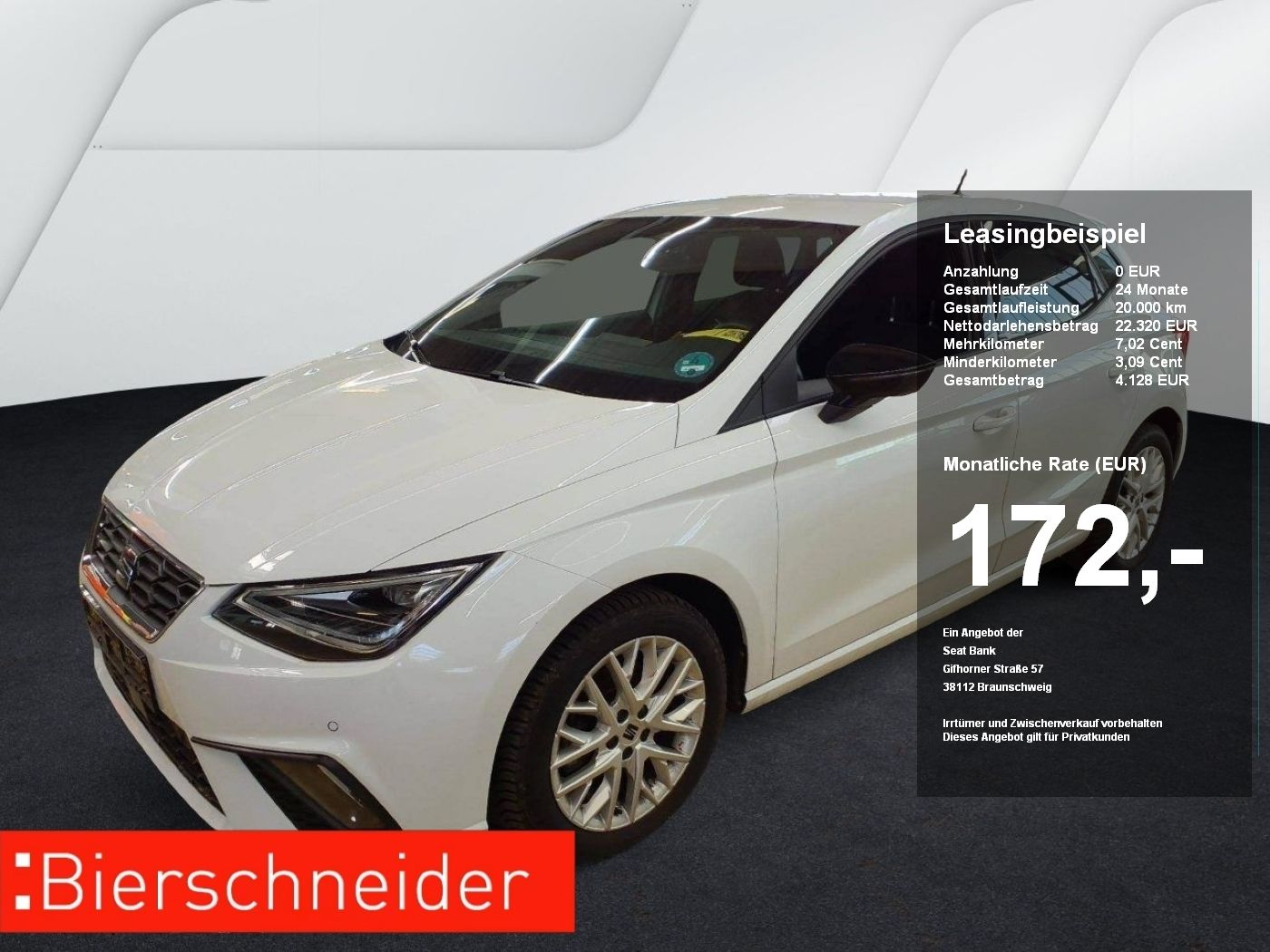 Seat Ibiza 1.0 TSI DSG FR ab 129.- EUR mtl. 1000.- An