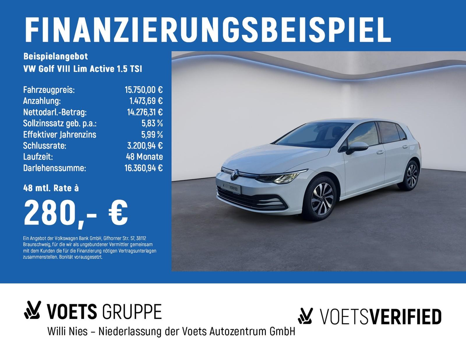 Volkswagen Golf VIII Lim Active 1.5 TSI LED+PDC+SHZ+KLIMA