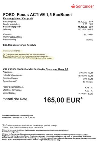 Fahrzeugabbildung Ford Focus ACTIVE 1,5 EcoB >AUT/Headup/NAV/LED/PAN<