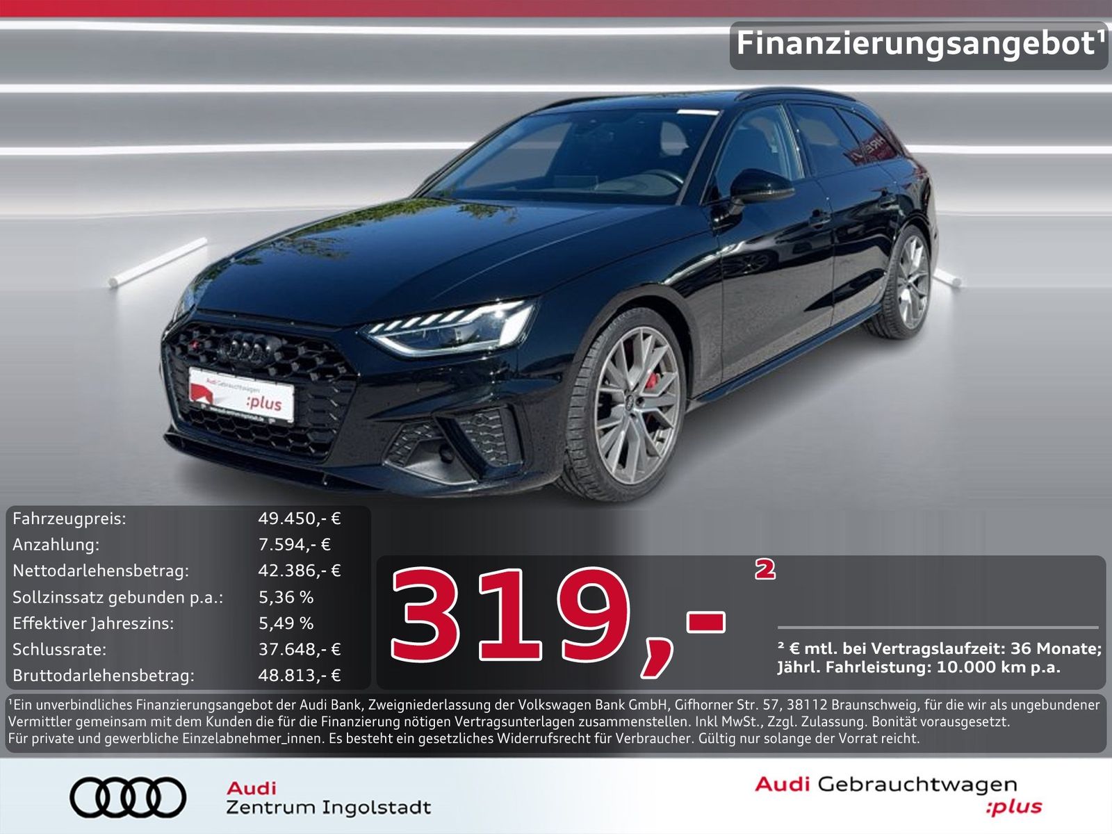 AUDI S4 Avant TDI AHK PANO B&amp;O MATRIX STHZG Kam PDC